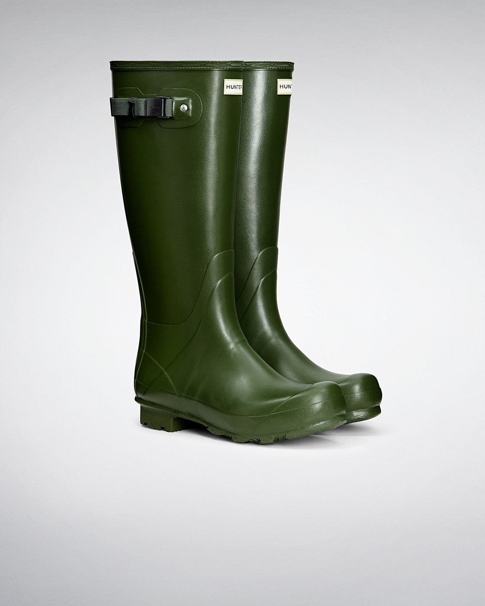 Mens Tall Rain Boots - Hunter Norris Field (81GJPYDMT) - Green